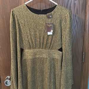 Fantastic gold, shimmery, side cutout stretch dress